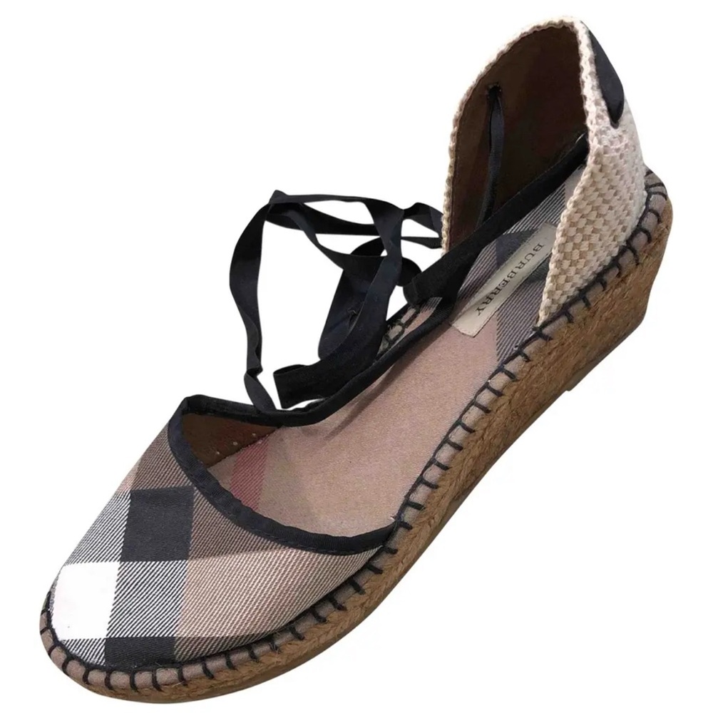 Burberry Linen Espadrille Wedge